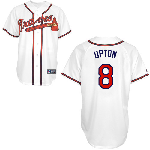 Justin Upton #8 Youth Baseball Jersey-Atlanta Braves Authentic Home White Cool Base MLB Jersey